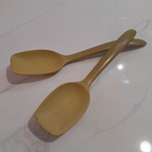 Lille Kirsten Rosti Mepal Denmark Spoons Vintage 7.5 Inch Small Serving Set of 2
